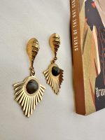 Golden Mirage-Σκουλαρίκια  ατσάλινα σε σχήμα ακτίνας - Image 3