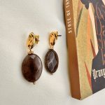 Minimal agate earrings-Minimal σκουλαρίκια με αχάτη