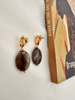 Minimal agate earrings-Minimal σκουλαρίκια με αχάτη