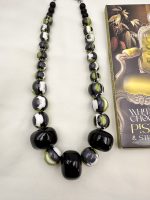 Eterna mutli  statement necklace-Κολιέ statement μαύρο/λευκό/πράσινο