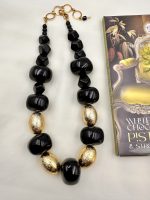 Eterna  black gold statement  necklace-Κολιέ statement μαύρο χρυσό - Image 2