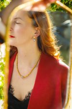 Luna  Pearl earrings-Σκουλαρίκια με ασημί μαργαριτάρι γλυκού νερού - Image 4