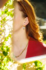 Luna  Pearl earrings-Σκουλαρίκια με ασημί μαργαριτάρι γλυκού νερού - Image 5