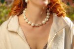 The Bold Baroque white necklace -Κολιέ με πέρλες λευκό - Image 4