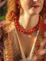 Coralia Bold Necklace-Κολιέ φυσικό κοράλι σε απόχρωση  τερακότα - Image 5