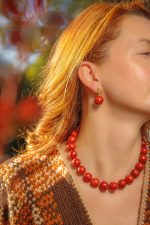 Coralia Bold Necklace-Κολιέ φυσικό κοράλι σε απόχρωση  τερακότα - Image 4