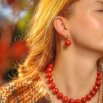 Coralia earrings-Σκουλαρίκια  φυσικό κοράλι σε απόχρωση  τερακότα