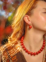 Coralia earrings-Σκουλαρίκια  φυσικό κοράλι σε απόχρωση  τερακότα