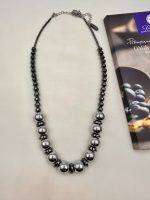 Sphere hematite silver necklace-Κολιέ ασημί αιματίτης σχήμα σφαίρα