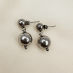 Sphere Ηematite earrings-Σκουλαρίκια σφαίρα αιματίτη