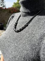 Sphere hematite silver necklace-Κολιέ ασημί αιματίτης σχήμα σφαίρα - Image 2