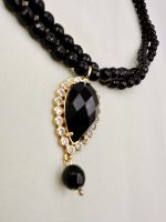 Black Royale necklace-Κολιέ με αχάτη και όνυχα μαύρο