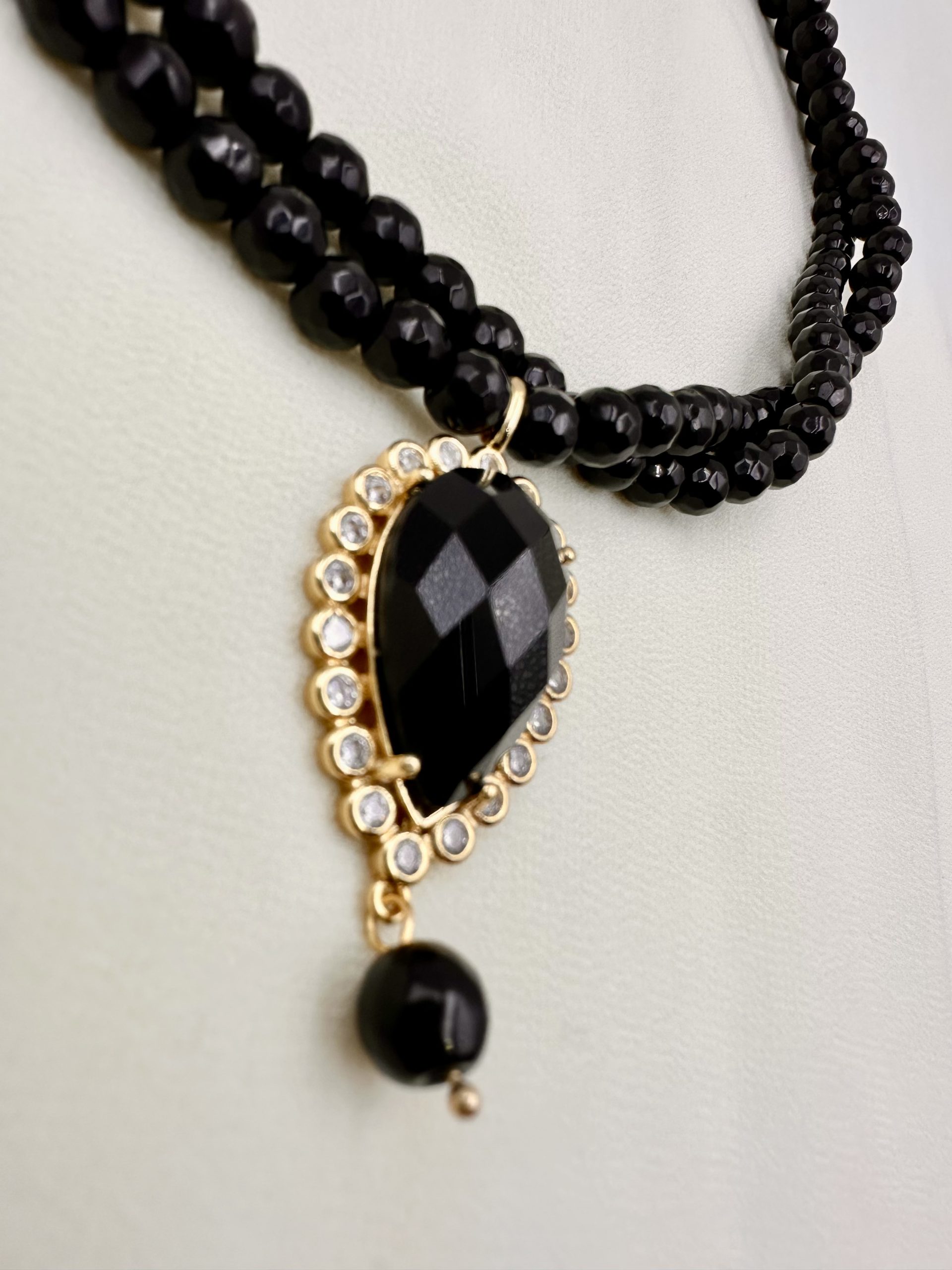 176492682394920 Black Royale necklace-Κολιέ με αχάτη και όνυχα μαύρο - Image 1