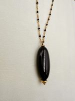 Long Black Onyx pendant -Μακρύ Μεταγιόν όνυχας - Image 2