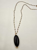 Long Black Onyx pendant -Μακρύ Μεταγιόν όνυχας - Image 3