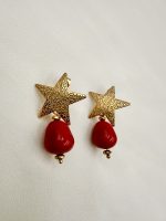 Red Star earring -Σκουλαρίκι αστέρι κόκκινα