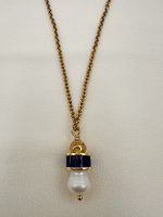 Velour Pearl blue pendant -Μεταγιόν με ζιργκόν μπλε - Image 2