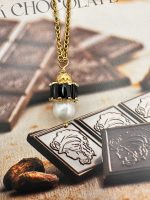 Velour Pearl black pendant -Μεταγιόν με ζιργκόν μαύρο