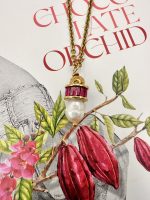 Velour Pearl rubi pendant -Μεταγιόν με ζιργκόν ρουμπινί