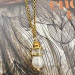 Velour Pearl white pendant -Μεταγιόν με ζιργκόν λευκό