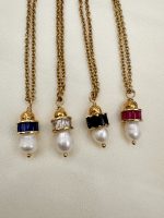 Velour Pearl blue pendant -Μεταγιόν με ζιργκόν μπλε - Image 3