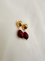 Classic rubi Drops-Σκουλαρίκια σταγόνες μπορντό