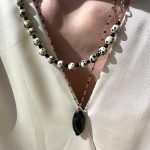 Long Black Onyx pendant -Μακρύ Μεταγιόν όνυχας