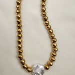 Bold Hematite necklace-Κολιέ με αιματίτη και shell pearl