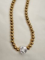 Bold Hematite necklace-Κολιέ με αιματίτη και shell pearl
