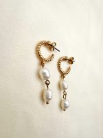 Aurora earrings -Σκουλαρίκια με μαργαριτάρι αληθινό γλυκού νερού