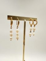 Vivienne earrings -Σκουλαρίκια  με  μαργαριτάρι αληθινό γλυκού νερού - Image 2