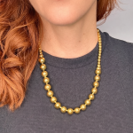 Classic  hematite gold necklace-Κολιέ ασημί αιματίτης σχήμα σφαίρα