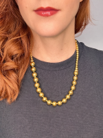Classic  hematite gold necklace-Κολιέ ασημί αιματίτης σχήμα σφαίρα