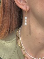 Vivienne earrings -Σκουλαρίκια  με  μαργαριτάρι αληθινό γλυκού νερού - Image 2