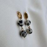 Dalmatian Jasper earrings - Σκουλαρίκια με Iάσπις Δαλματίας