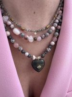 Giulia neclace grey-pink Jasper