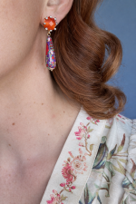 Imperial Mosaic  Earrings  Burnt Coral - Image 2