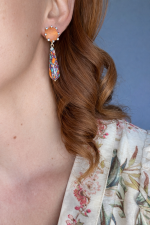 Imperial Mosaic Earrings  Peach - Image 2