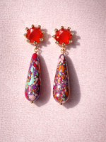 Imperial Mosaic  Earrings  Burnt Coral