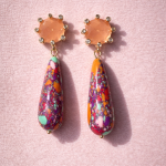 Imperial Mosaic Earrings  Peach
