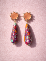 Imperial Mosaic Earrings  Peach