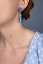 Azure Drop Earrings -Ocean - Image 2