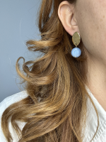 Σκουλαρίκι νεφρίτης γαλάζιο - Image 2