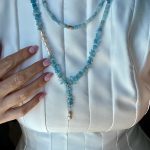 Long Aquamarine necklace -Κολιέ Ακουαμαρίνα