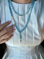Long Aquamarine necklace -Κολιέ Ακουαμαρίνα