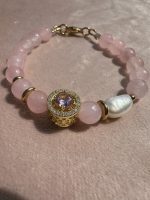 Pink Romance Agate  Bracelet -Βραχιόλι Ροζ Αχάτης