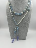 Cattleya Long Necklace Aquamarine-Μακρύ Κολιέ Ακουαμαρίνα - Image 2