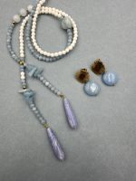 Cattleya Long Necklace Aquamarine-Μακρύ Κολιέ Ακουαμαρίνα - Image 5