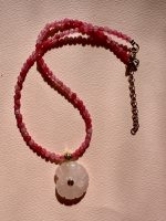 Rose Quartz Petal Necklace Pink - Image 6
