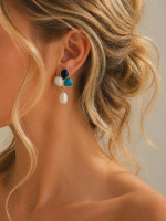 Blue Whisper Earrings-Σκουλαρίκια με μάτι γάτας - Image 2